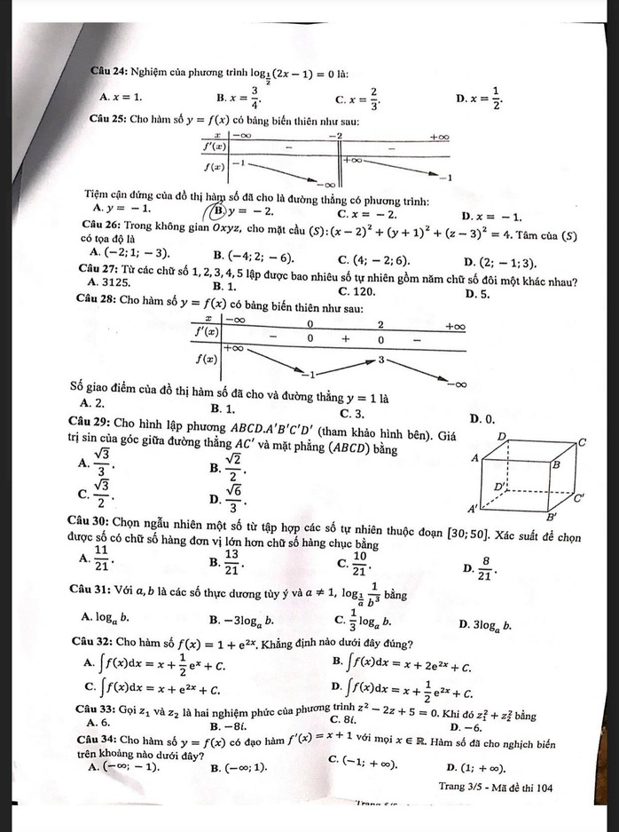 Thi tốt nghiệp THPT: Thí sinh tiếp tục thi môn toán, đón xem gợi ý giải đề - Ảnh 14.