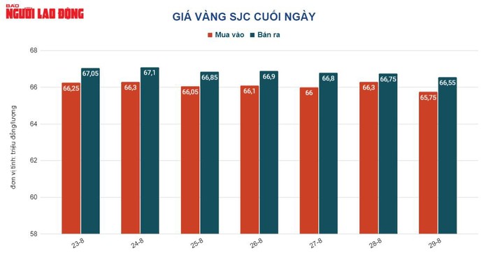 Giá vàng hôm nay 30-8: Giảm sâu rồi đột ngột vọt lên - Ảnh 2.