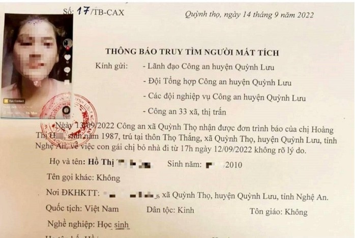 Nữ sinh lớp 7 “mất tích” bí ẩn cùng chị em họ - Ảnh 1.