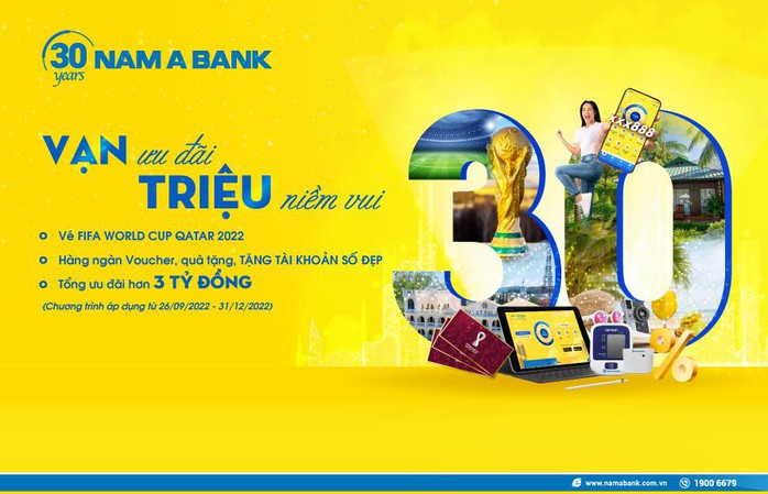 NAM A BANK tặng vé xem các trận đấu vòng bảng WORLD CUP 2022 - Ảnh 1.