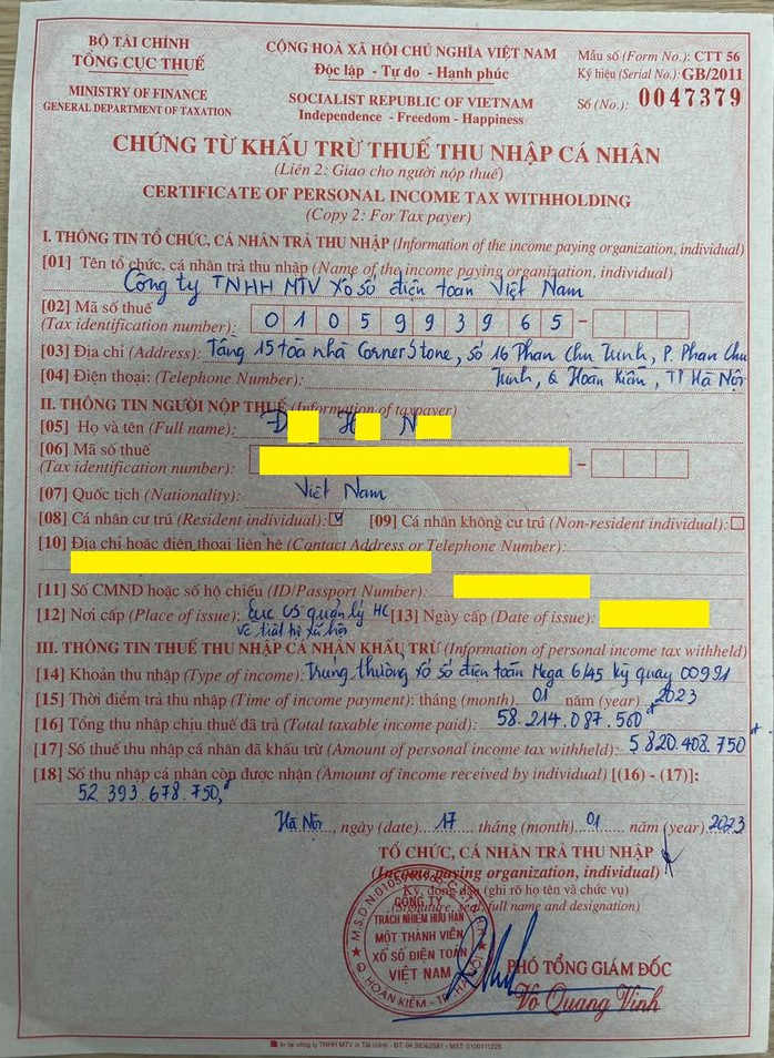 Cán bộ về hưu trúng thưởng Jackpot Mega 6/45 trị giá 58,2 tỉ đồng qua ứng dụng Vietlott SMS - Ảnh 3.