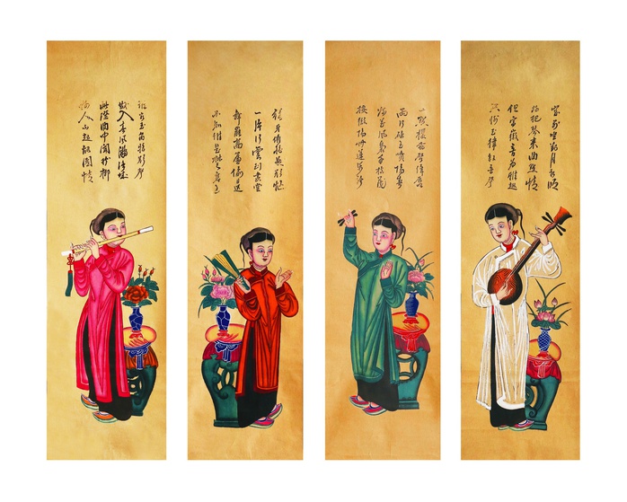 Ngập tr&agrave;n sắc xu&acirc;n qua bộ sưu tập tranh d&acirc;n gian Tứ b&igrave;nh - Ảnh 2.