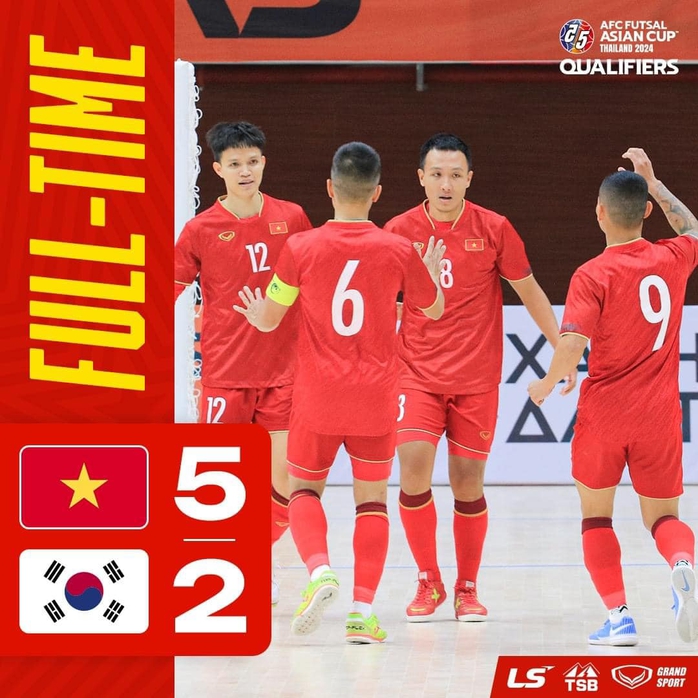 Thắng đậm Hàn Quốc, tuyển futsal Việt Nam dự vòng chung kết châu Á với ngôi đầu bảng D - Ảnh 2.