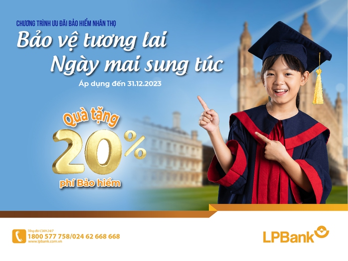 LPBank tặng khách hàng sổ tiết kiệm trị giá 20% phí bảo hiểm thực thu năm đầu - Ảnh 1. LPBank tặng khách hàng sổ tiết kiệm trị giá 20% phí bảo hiểm thực thu năm đầu - Ảnh 1.