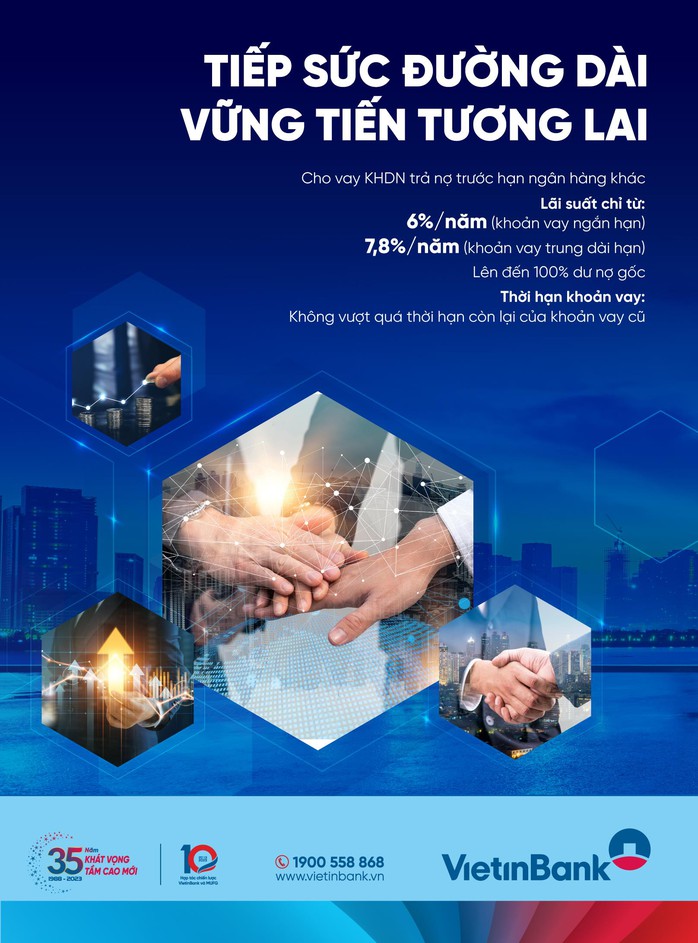 VietinBank cho vay doanh nghiệp trả nợ trước hạn ngân hàng khác với lãi suất chỉ từ 6,0 %/năm - Ảnh 1. VietinBank cho vay doanh nghiệp trả nợ trước hạn ngân hàng khác với lãi suất chỉ từ 6,0 %/năm - Ảnh 1.