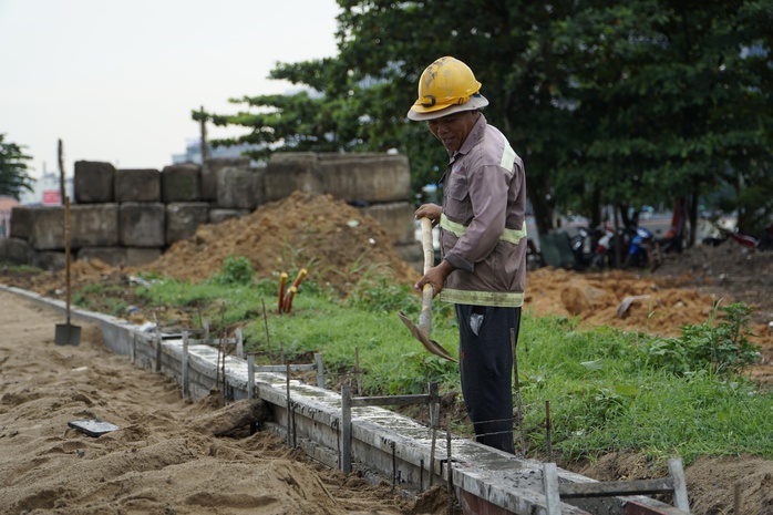 Cận cảnh thi công vườn hoa hướng dương cạnh bờ sông Sài Gòn - Ảnh 4.