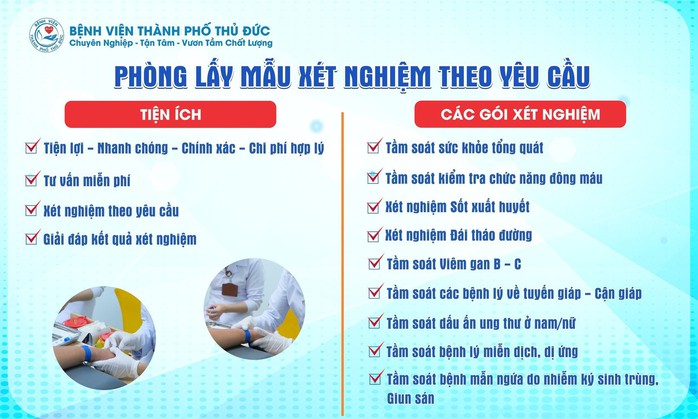 Bệnh viện TP Thủ Đức mở dịch vụ xét nghiệm theo yêu cầu - Ảnh 1.