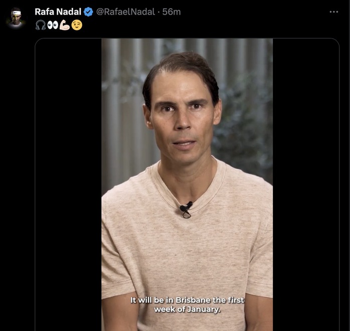 Nadal báo tin vui, trở lại từ ngày đầu tháng 1-2024- Ảnh 1. Nadal báo tin vui, trở lại từ ngày đầu tháng 1-2024- Ảnh 1.