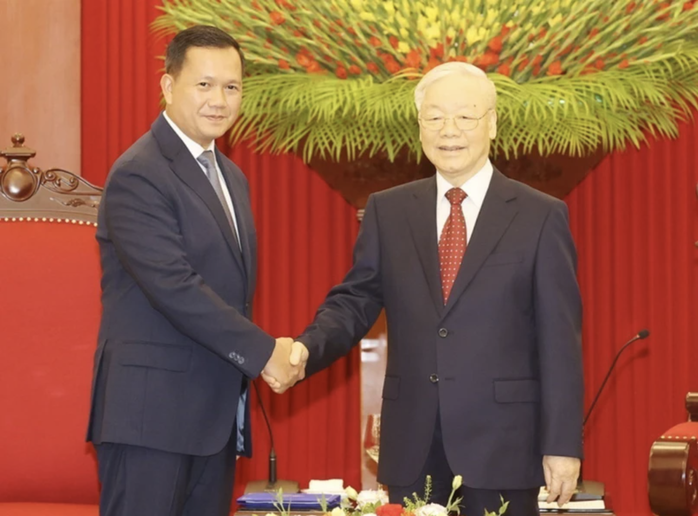 Tiếp Thủ tướng Campuchia, Tổng Bí thư nhấn mạnh truyền thống đoàn kết, gắn bó- Ảnh 1. Tiếp Thủ tướng Campuchia, Tổng Bí thư nhấn mạnh truyền thống đoàn kết, gắn bó- Ảnh 1.