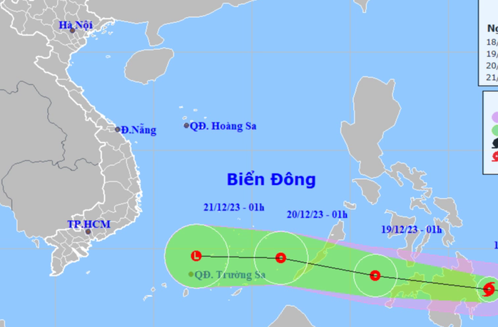 Hướng di chuyển của bão Jelawat