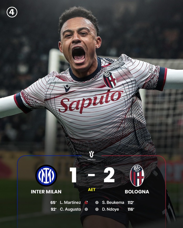 Inter bị loại khỏi Coppa Italia sau 4 phút hiệp phụ nghiệt ngã- Ảnh 4. Inter bị loại khỏi Coppa Italia sau 4 phút hiệp phụ nghiệt ngã- Ảnh 4.