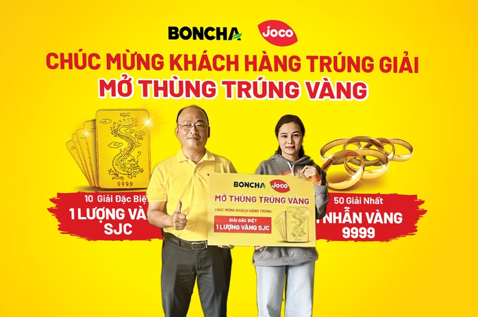 BONCHA trao vàng cho khách hàng may mắn- Ảnh 1. BONCHA trao vàng cho khách hàng may mắn- Ảnh 1.