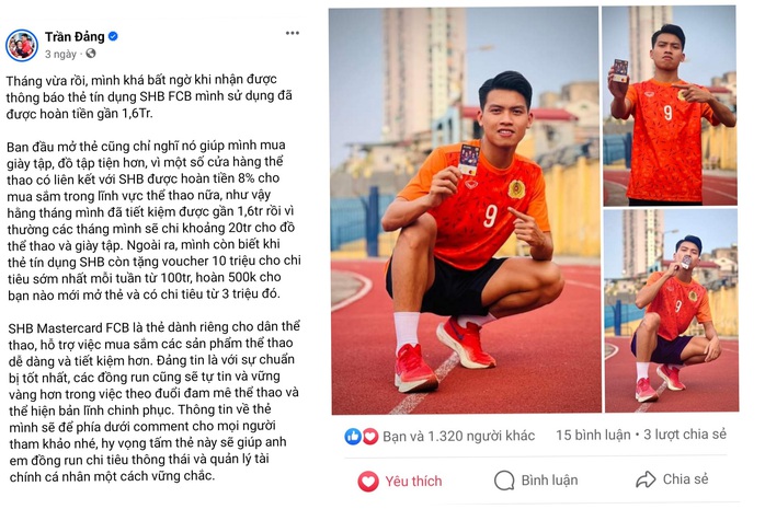 Bài chia sẻ của &quot;hot boy&quot; điền kinh Trần Đảng thu hút được sự quan tâm của cộng đồng mạng