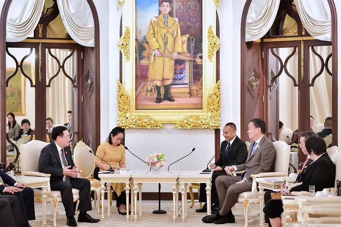 Chủ tịch Quốc hội Vương Đình Huệ hội kiến Thủ tướng Thái Lan Srettha Thavisin. Ảnh: Doãn Tấn Chủ tịch Quốc hội Vương Đình Huệ hội kiến Thủ tướng Thái Lan Srettha Thavisin. Ảnh: Doãn Tấn