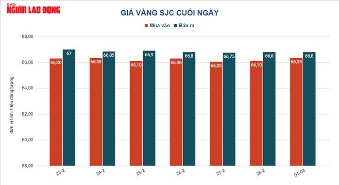 Giá vàng hôm nay 2-3: Vàng trong nước giảm giá trở lại - Ảnh 2.