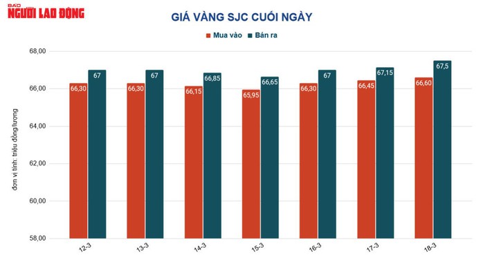 Giá vàng hôm nay 19-3: Vàng SJC, vàng nhẫn nhảy vọt cả triệu đồng - Ảnh 2.