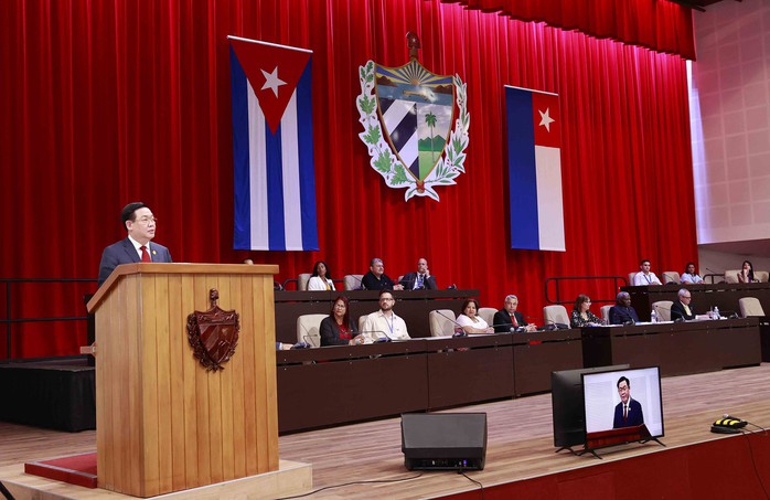 Chủ tịch Quốc hội Vương Đình Huệ phát biểu trước Quốc hội Cuba - Ảnh 1.