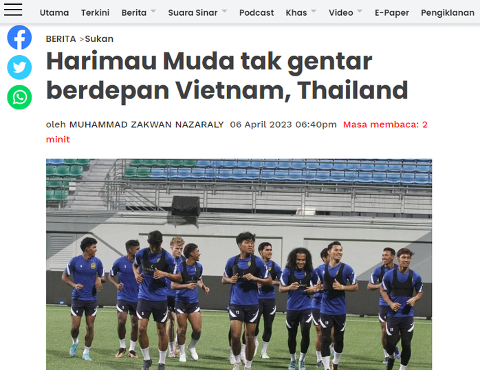 Báo chí Malaysia lo lắng đội nhà không địch nổi U22 Việt Nam - Ảnh 2.