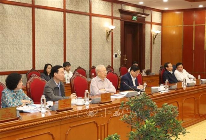 Những hình ảnh Tổng Bí thư Nguyễn Phú Trọng chủ trì họp Bộ Chính trị, Ban Bí thư - Ảnh 5.