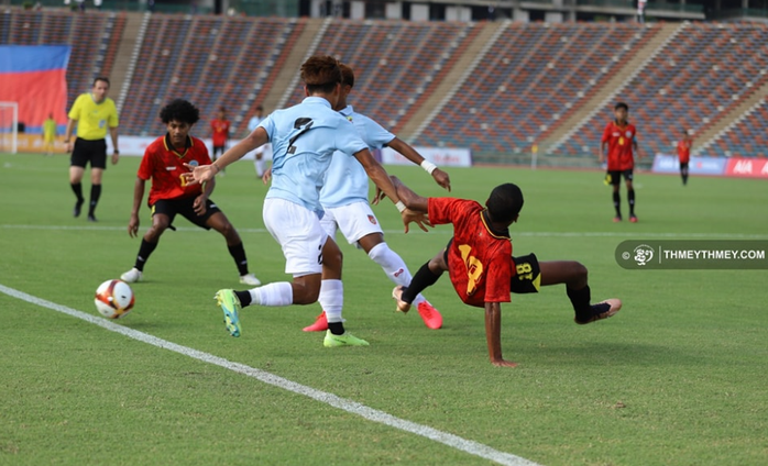 Vượt qua Timor Leste, U22 Myanmar giành 3 điểm đầu tiên ở SEA Games 32 - Ảnh 1.