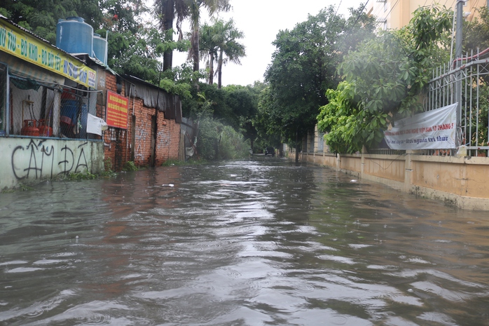 TP HCM: Mưa ngập khắp nơi, người và xe bơi về nhà - Ảnh 10.