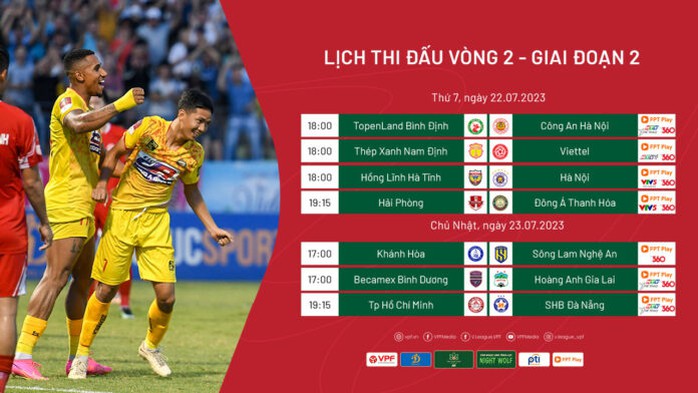 Vòng 15 V-League 2023 tối 22 và 23-7: Kịch tính và đáng xem - Ảnh 1.