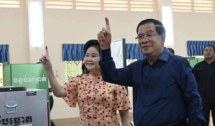 Campuchia: Đảng cầm quyền tuyên bố thắng vang dội - Ảnh 1.