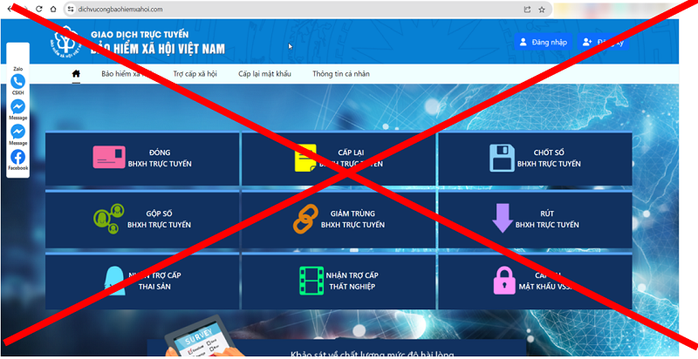 Trang web Cổng dịch vụ công BHXH Việt Nam bị giả mạo - Ảnh 1.