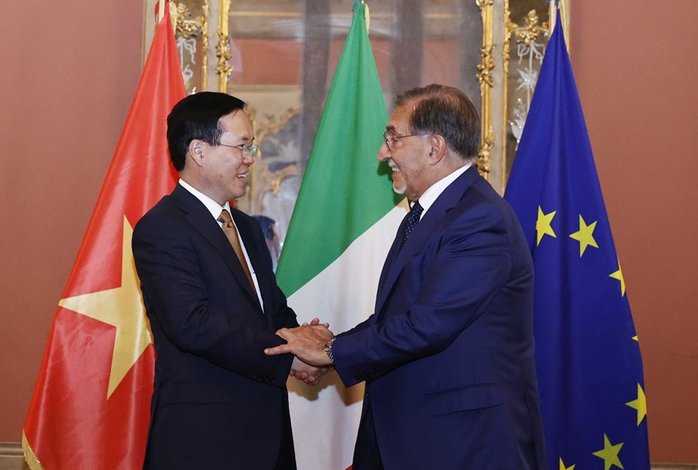 Chủ tịch nước Võ Văn Thưởng gặp Chủ tịch Thượng viện và Hạ viện Ý - Ảnh 1.