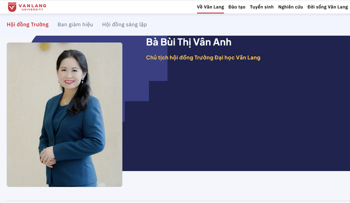Vợ ông Nguyễn Cao Trí làm Chủ tịch Hội đồng trường Trường ĐH Văn Lang - Ảnh 1.