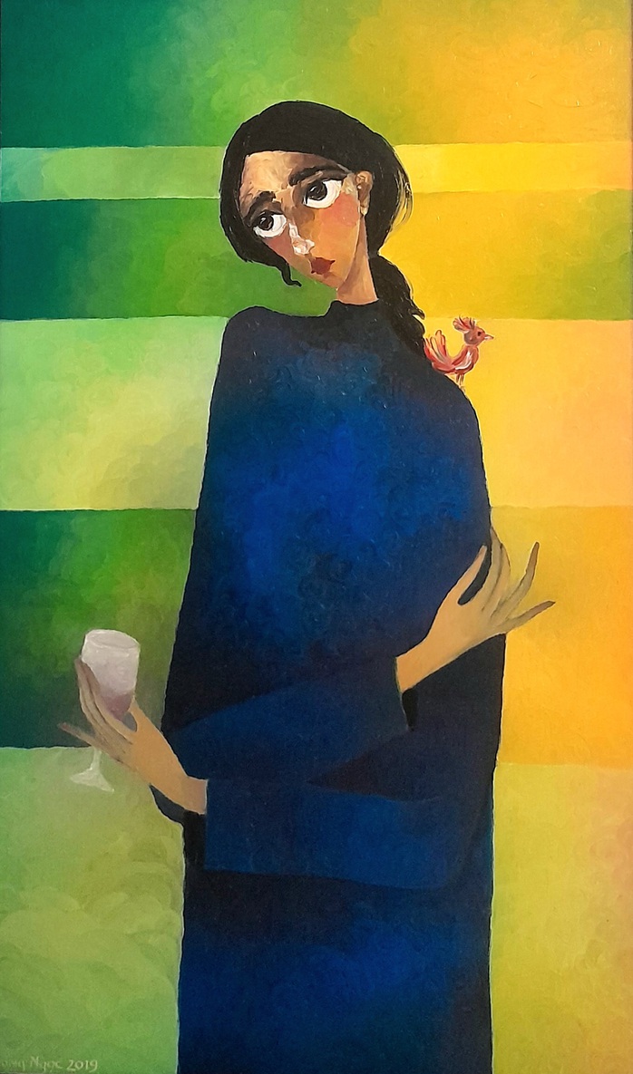 Người phụ nữ vẽ tranh bằng ngón tay - Ảnh 1.
