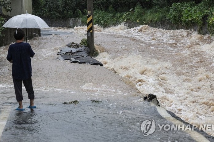 Cơn bão bất thường Khanun đổ bộ Hàn Quốc, xuyên dọc” bán đảo Triều Tiên - Ảnh 2.