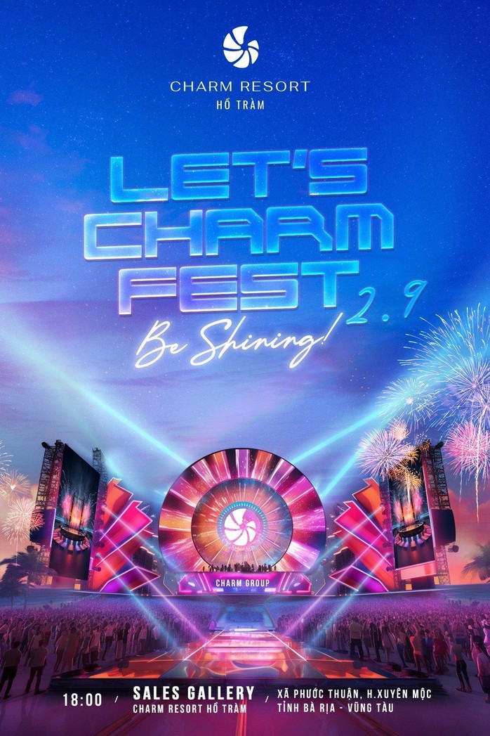 Charm Group tổ chức lễ hội biển Let’s Charm Fest 2023 tại Hồ Tràm vào dịp lễ 2-9 - Ảnh 2. Charm Group tổ chức lễ hội biển Let’s Charm Fest 2023 tại Hồ Tràm vào dịp lễ 2-9 - Ảnh 2.