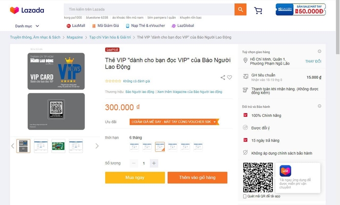 Thẻ VIP - Dành cho bạn đọc VIP đã có mặt trên Shopee, Tiki, Lazada - Ảnh 1.