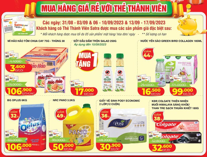 Chương trình khuyến mại “Lễ lớn rộn ràng – khuyến mại ngập tràn” tại hệ thống bán lẻ SATRA - Ảnh 1. Chương trình khuyến mại “Lễ lớn rộn ràng – khuyến mại ngập tràn” tại hệ thống bán lẻ SATRA - Ảnh 1.