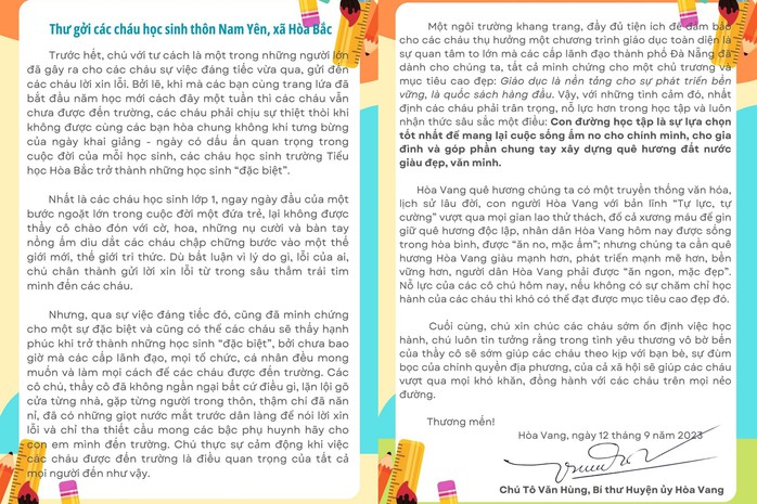 Bí thư huyện gửi tâm thư xin lỗi vụ 54 học sinh ở Đà Nẵng chưa đến trường - Ảnh 2.