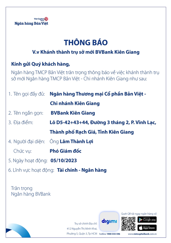 Khánh thành trụ sở mới BVBank Kiên Giang - Ảnh 1.