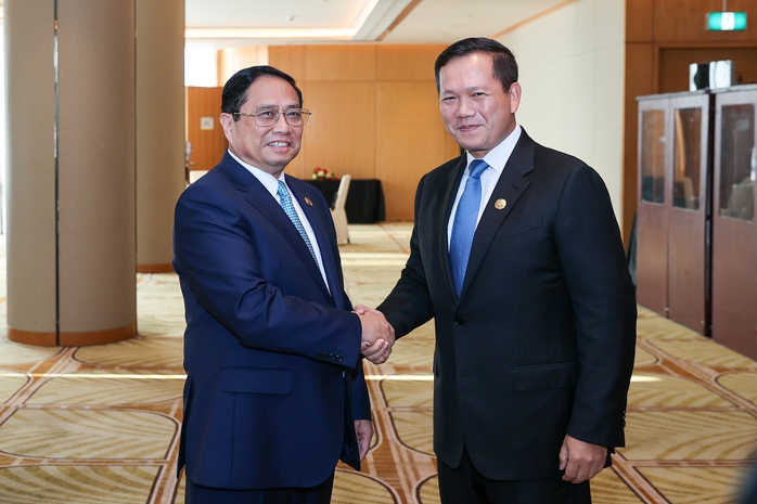 Thủ tướng Phạm Minh Chính ăn sáng, làm việc với Thủ tướng Lào và Thủ tướng Campuchia - Ảnh 2.