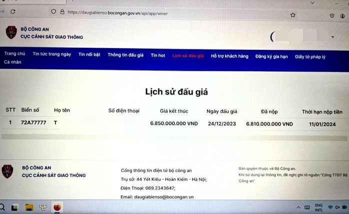 Người đàn ông ở BR-VT đã nộp đủ 6,85 tỉ đồng để lấy biển số trúng đấu giá - Ảnh 1. Người đàn ông ở BR-VT đã nộp đủ 6,85 tỉ đồng để lấy biển số trúng đấu giá - Ảnh 1.