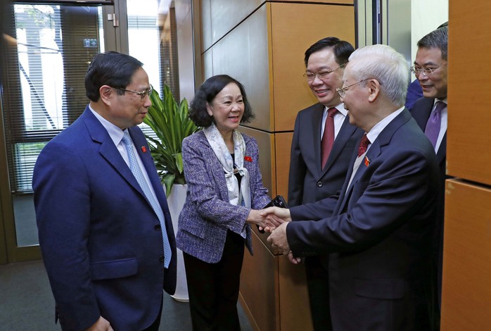 Tổng Bí thư Nguyễn Phú Trọng đến dự phiên khai mạc kỳ họp bất thường lần thứ 5, Quốc hội khóa XV Ảnh: TTXVN Tổng Bí thư Nguyễn Phú Trọng đến dự phiên khai mạc kỳ họp bất thường lần thứ 5, Quốc hội khóa XV Ảnh: TTXVN