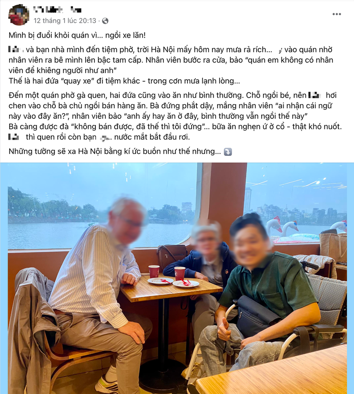 Bị tố đuổi khách vì ngồi xe lăn, chủ quán phở nói gì?- Ảnh 1. Bị tố đuổi khách vì ngồi xe lăn, chủ quán phở nói gì?- Ảnh 1.
