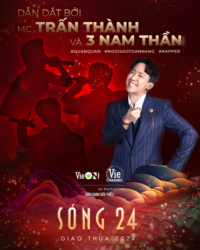 Trấn Thành làm MC "Sóng 24" cùng ba nam thần bí ẩn- Ảnh 1. Trấn Thành làm MC "Sóng 24" cùng ba nam thần bí ẩn- Ảnh 1.