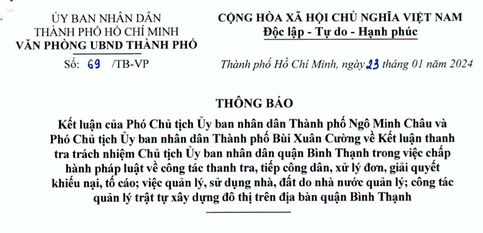 UBND TP HCM chỉ đạo thanh tra 4 địa chỉ nhà, đất ở quận Bình Thạnh- Ảnh 1. UBND TP HCM chỉ đạo thanh tra 4 địa chỉ nhà, đất ở quận Bình Thạnh- Ảnh 1.