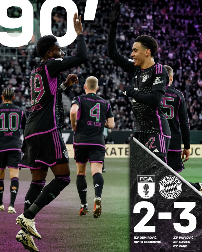 Kane giúp Bayern vượt qua Augsburg, hướng tới kỷ lục mới tại Bundesliga- Ảnh 3. Kane giúp Bayern vượt qua Augsburg, hướng tới kỷ lục mới tại Bundesliga- Ảnh 3.