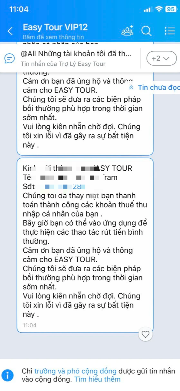 Hàng trăm người "khóc thét" khi app "EASY TOUR VN" kêu gọi đầu tư sinh lợi cao bất ngờ bị sập- Ảnh 2. Hàng trăm người "khóc thét" khi app "EASY TOUR VN" kêu gọi đầu tư sinh lợi cao bất ngờ bị sập- Ảnh 2.