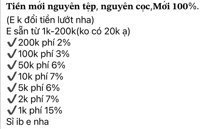 Dịch vụ đổi tiền mới: Hiếm mệnh giá nhỏ- Ảnh 2. Dịch vụ đổi tiền mới: Hiếm mệnh giá nhỏ- Ảnh 2.