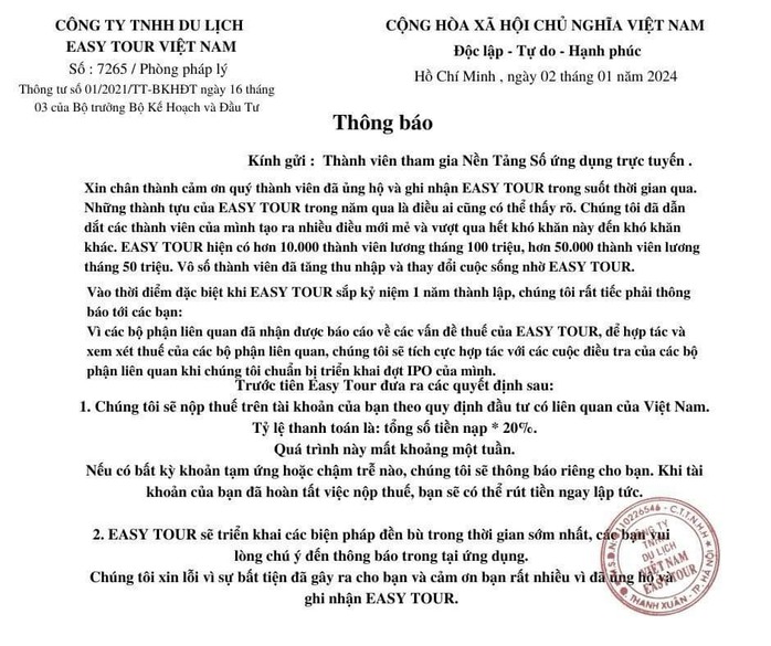 Choáng với số người sập bẫy app "EASY TOUR VN"- Ảnh 2. Choáng với số người sập bẫy app "EASY TOUR VN"- Ảnh 2.