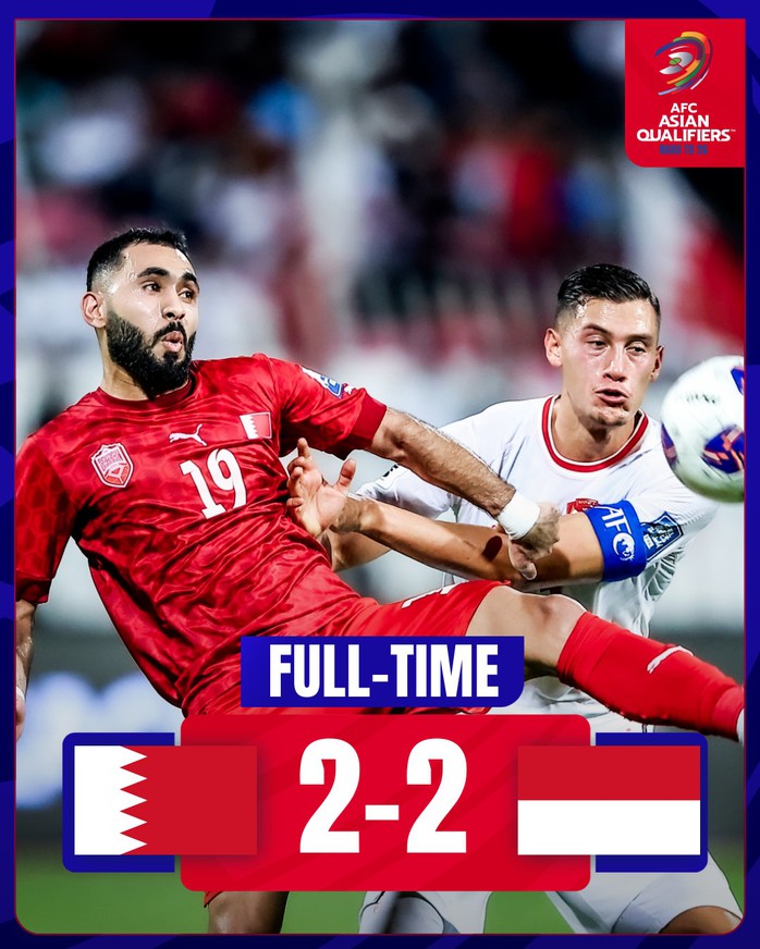Hòa Bahrain vì trọng tài, Indonesia khiếu nại FIFA, cầu thủ hai đội suýt đánh nhau- Ảnh 2. Hòa Bahrain vì trọng tài, Indonesia khiếu nại FIFA, cầu thủ hai đội suýt đánh nhau- Ảnh 2.