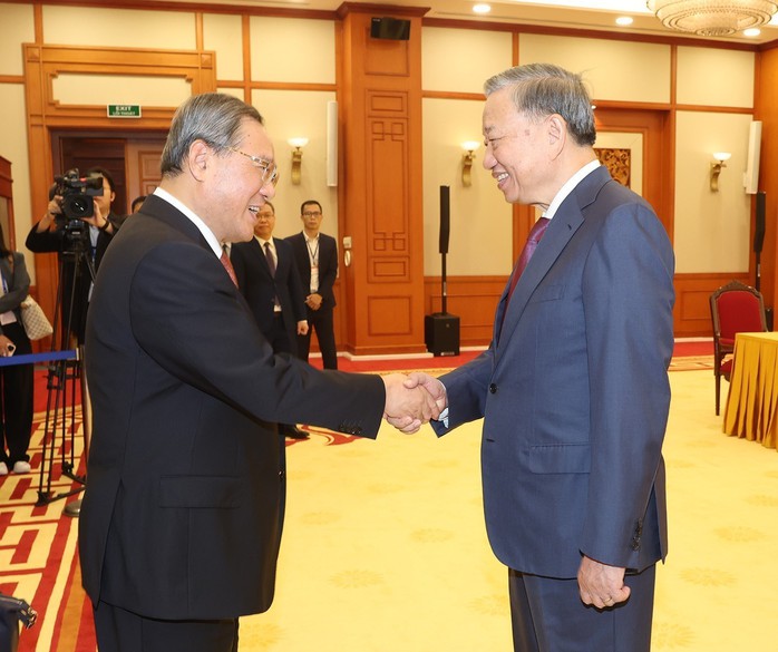 Tổng Bí thư, Chủ tịch nước Tô Lâm tiếp Thủ tướng Trung Quốc Lý Cường thăm chính thức Việt Nam ngày 12-10Ảnh: TTXVN Tổng Bí thư, Chủ tịch nước Tô Lâm tiếp Thủ tướng Trung Quốc Lý Cường thăm chính thức Việt Nam ngày 12-10Ảnh: TTXVN