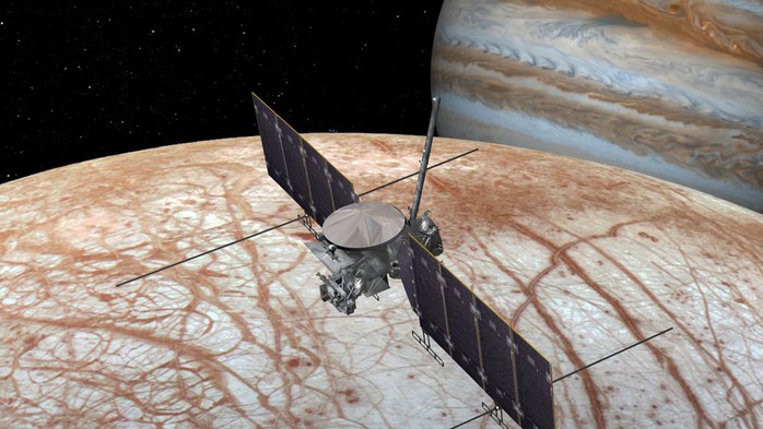 Tàu vũ trụ Europa Clipper. Ảnh đồ họa: NASA Tàu vũ trụ Europa Clipper. Ảnh đồ họa: NASA